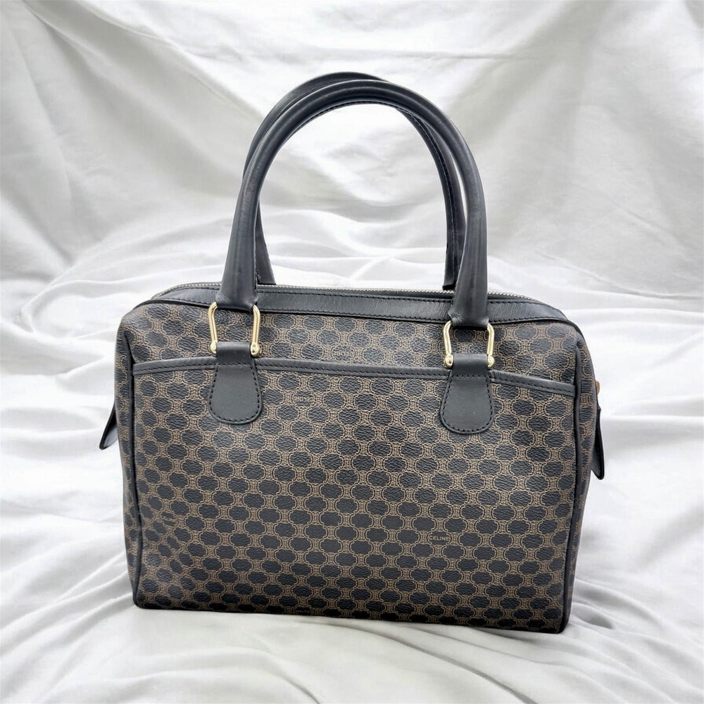 Celine Macadam Black/Brown Boston Bag-Vintage! - Picture 3 of 15